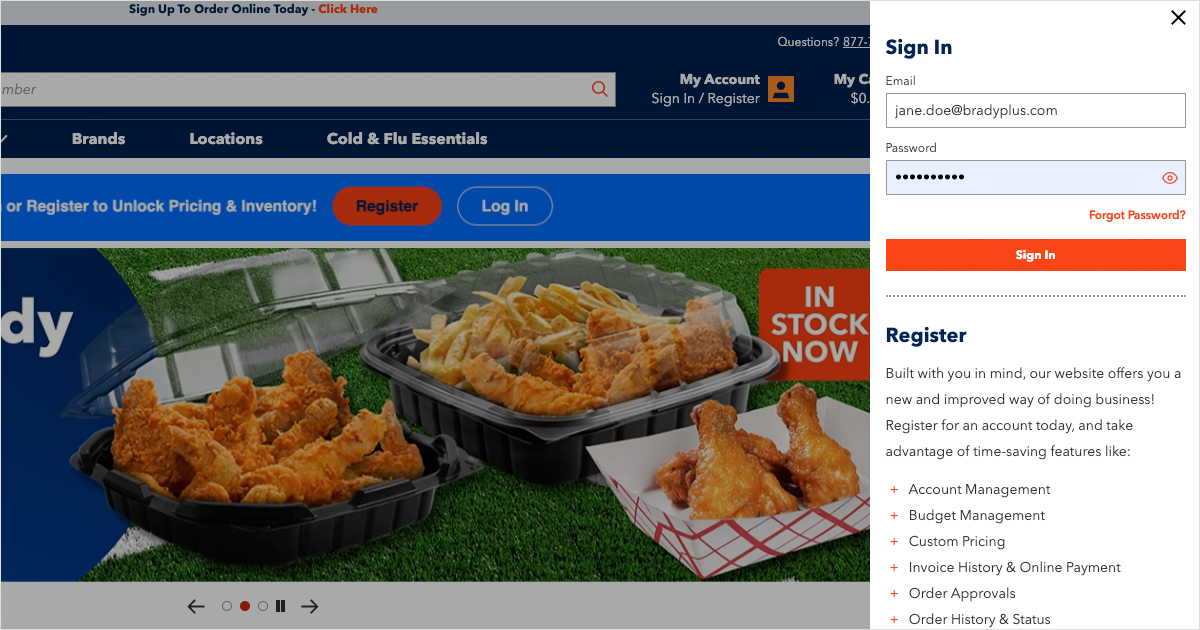Sign In My Account - BradyPLUS