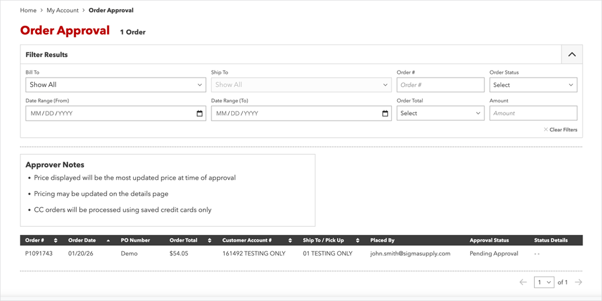 Accessing Pending Orders for Multiple Billing Accounts - Individual ...
